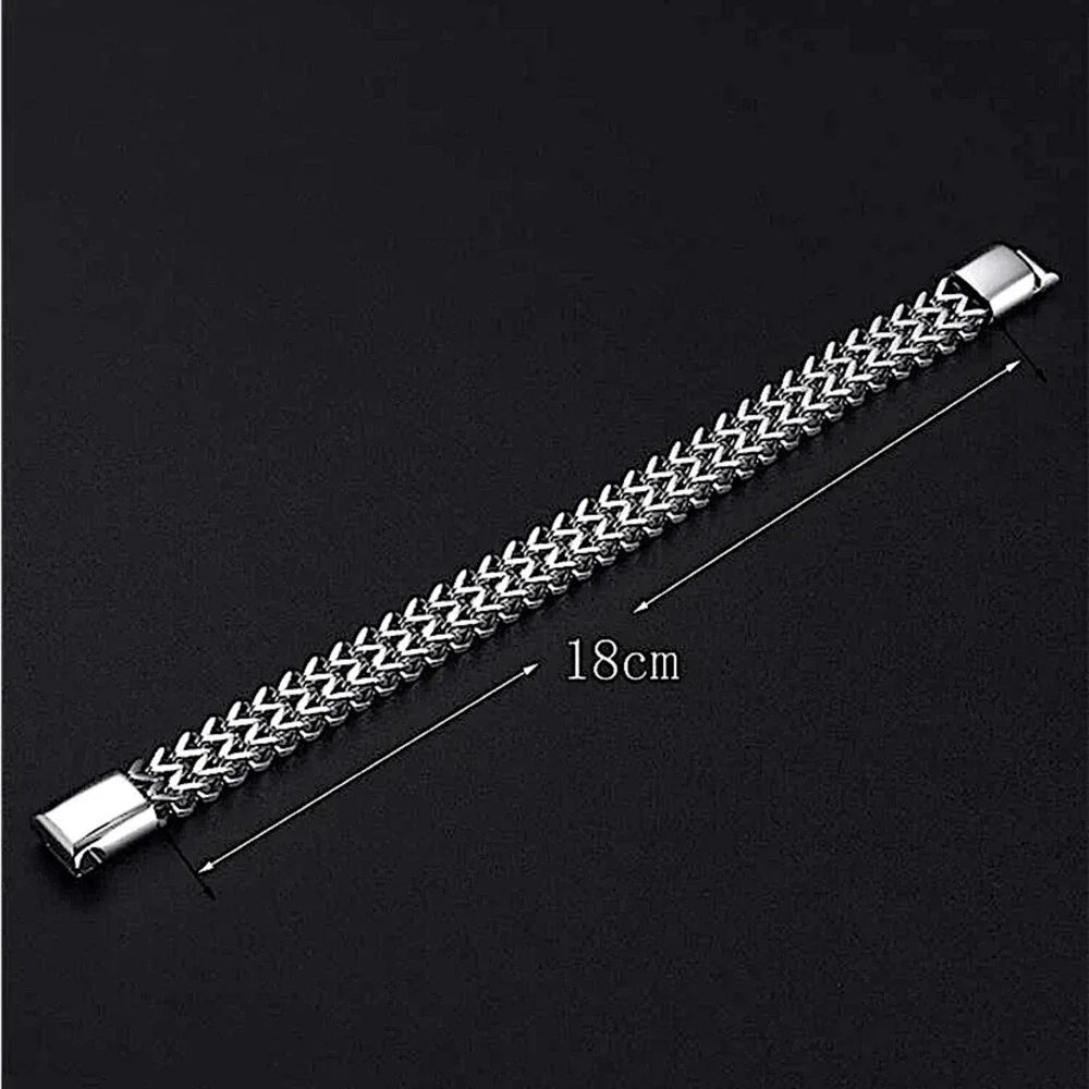 Stainless Steel Cuban Chain Magnetic Closure Hip Hop Bracelet
